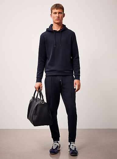 REISS: Le jogger jersey interlock Finn Bleu marine - Bleu nuit pour homme