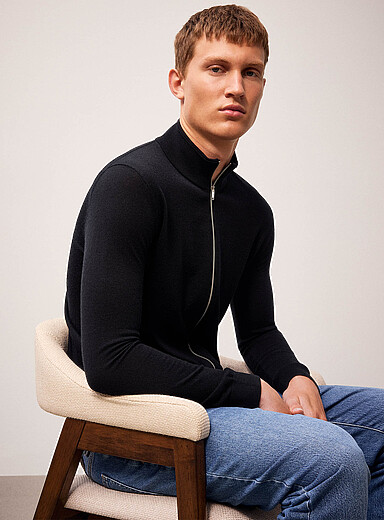 Hampshire merino wool zipped cardigan