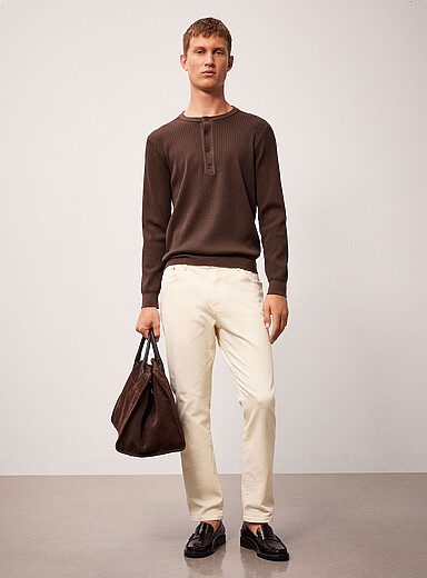REISS Off White Lawlen stretch jean <b>Straight fit</b> for men