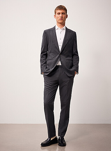 REISS Grey Bold charcoal pant <b>Classic fit</b> for men