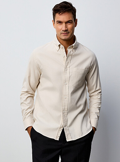 Minimalist cream shirt <b>Regular fit</b>