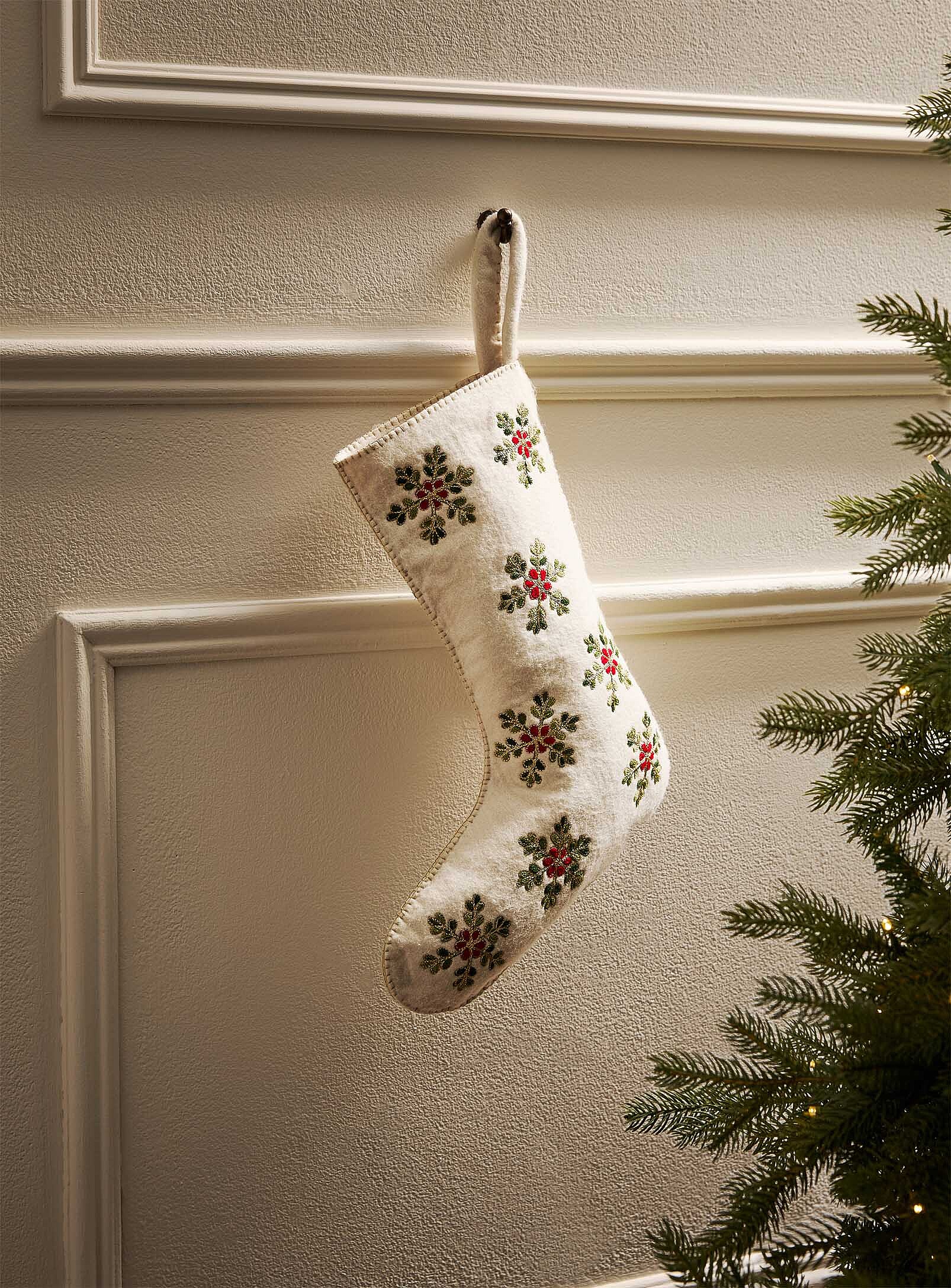  Bas de Noël feutré et brodé