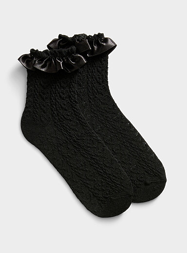 La chaussette c&oelig;ur frisons satin&eacute;s