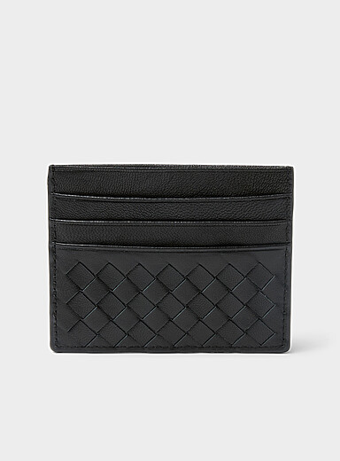 Le porte-cartes tress&eacute; effet cuir