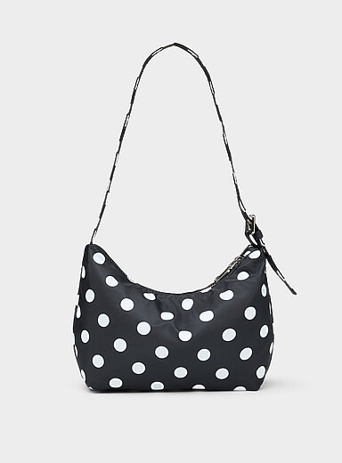 Le sac d'&eacute;paule toile pois contraste