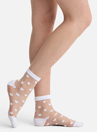 Heart sheer ankle socks