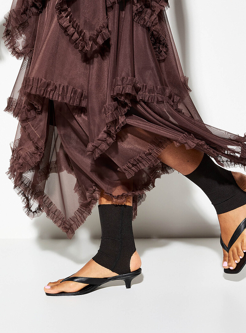 Thin Open-Heel-And-Toe Socks