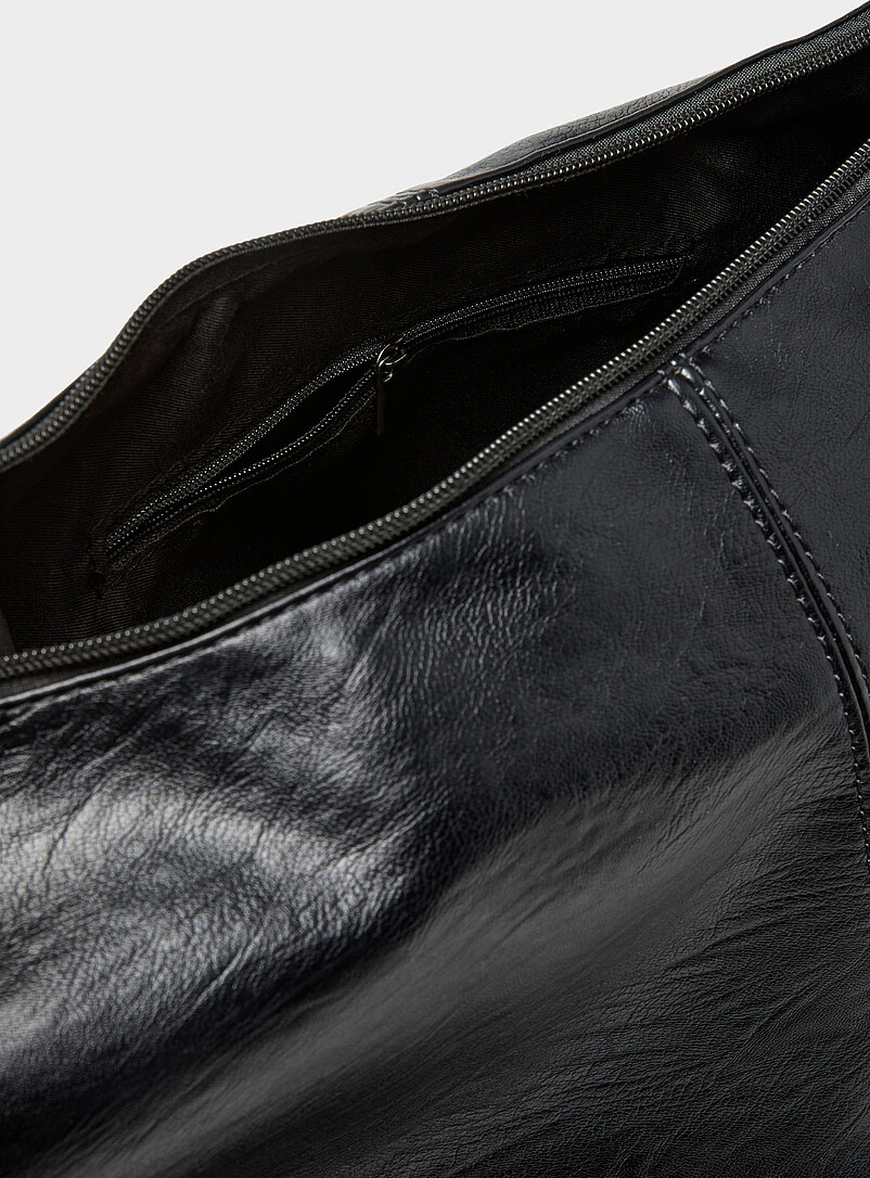 Slouchy faux-leather half-moon bag product image 3