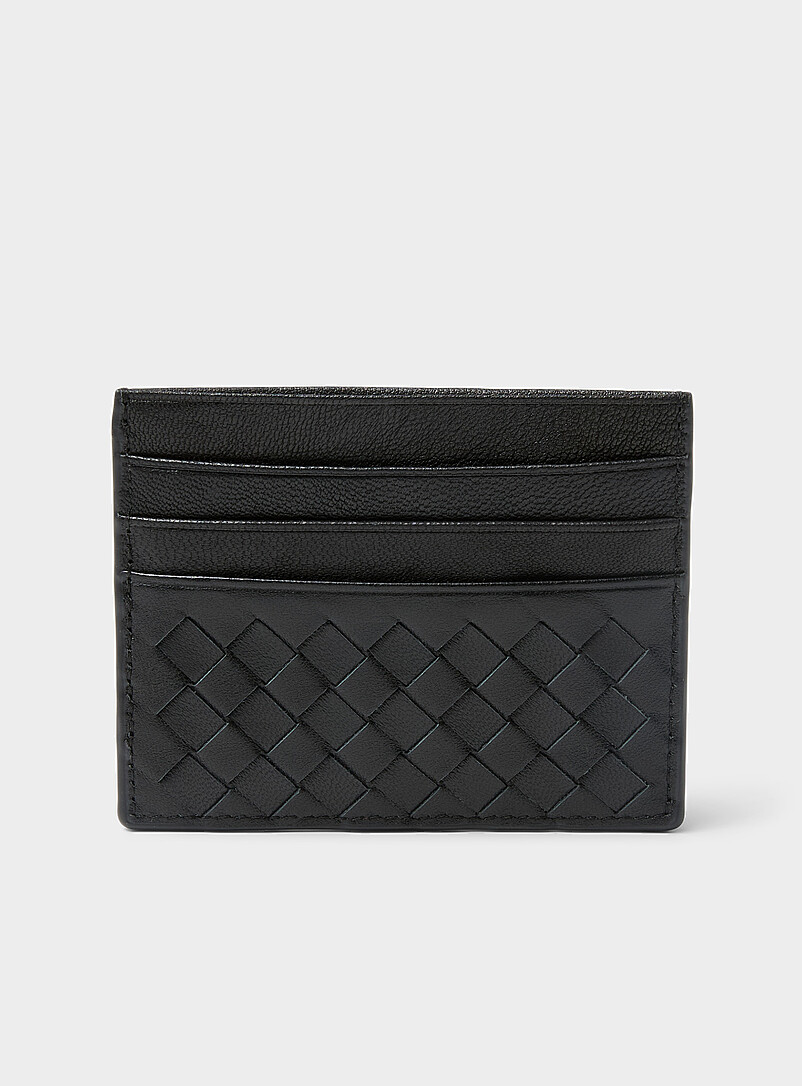 Braided Faux-Leather Card Holder