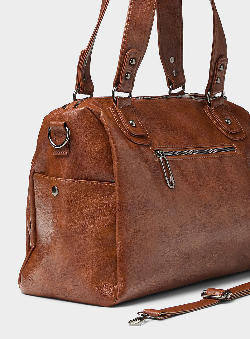Caramel faux-leather bowling bag product image 2