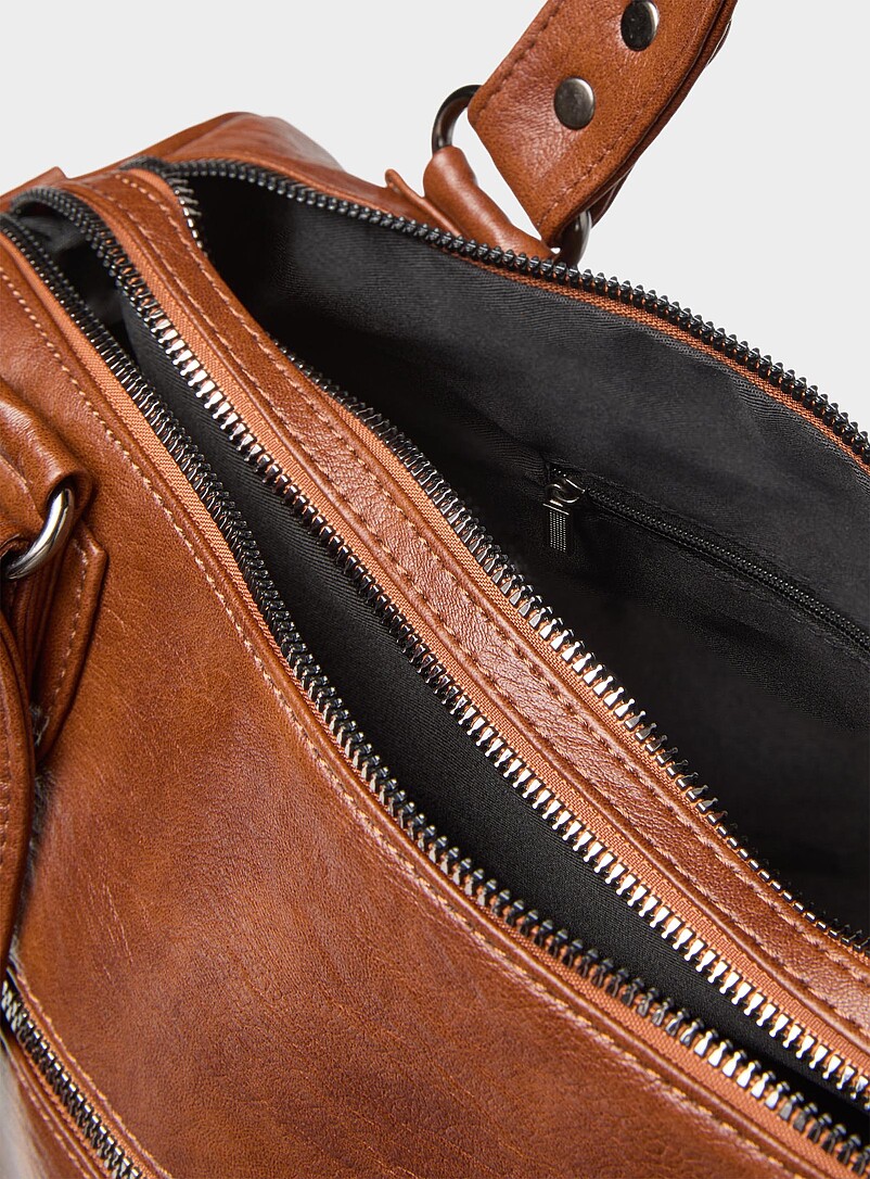 Caramel faux-leather bowling bag product image 3