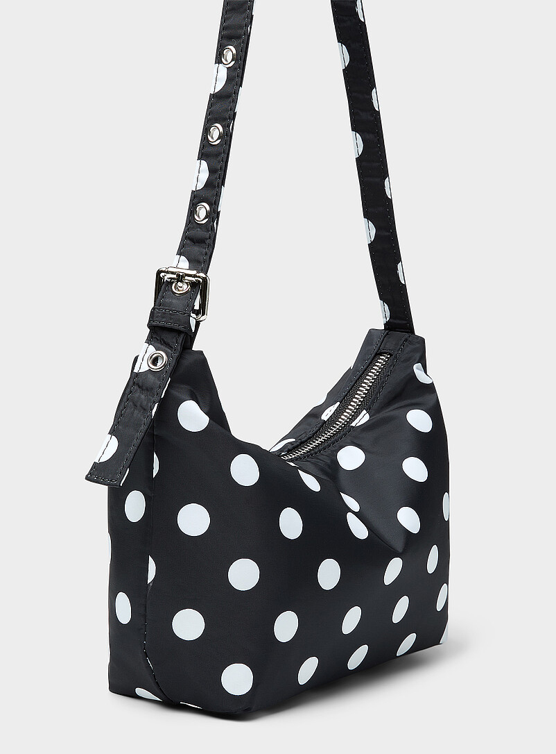 Contrast-dot fabric shoulder bag product image 2
