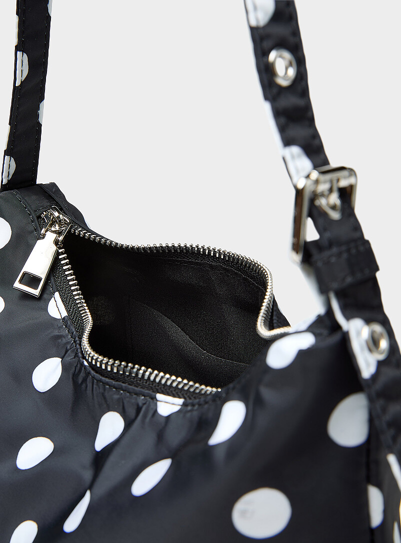 Contrast-dot fabric shoulder bag product image 3