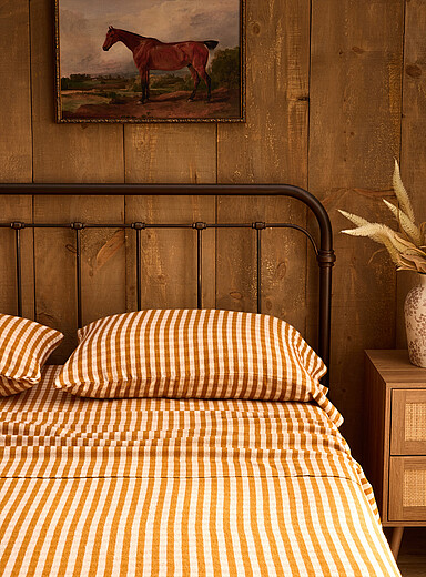 Fall gingham organic cotton flannel sheet