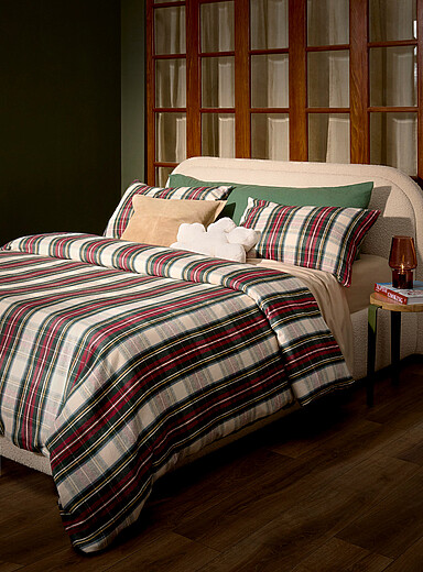 Classique tartan organic cotton flannel duvet cover <b>Christmas Collection</b> 175 grams per m<sup><small>2</small></sup>