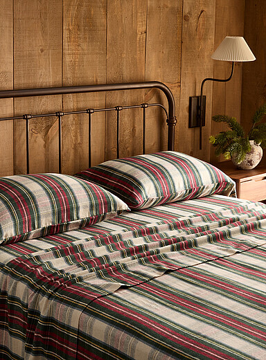 Classique tartan organic cotton flannel sheet <b>Christmas Collection</b>