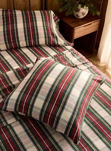 Classique tartan organic cotton flannel Euro pillow sham <b>Christmas Collection</b>