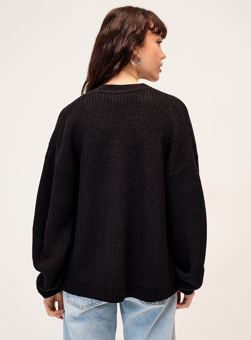 Twik: Le cardigan ouvert c&ocirc;tes perl&eacute;es Sarcelle - Turquoise pour femme