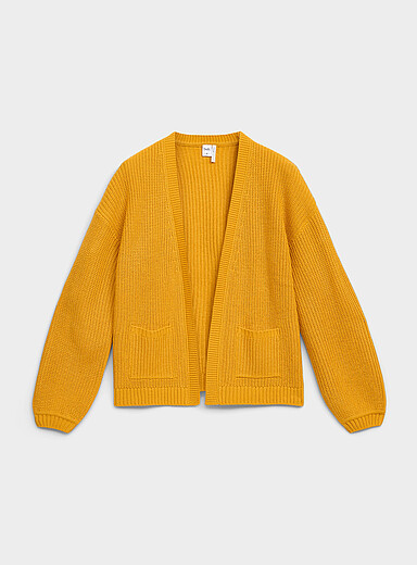 Le cardigan ouvert c&ocirc;tes perl&eacute;es