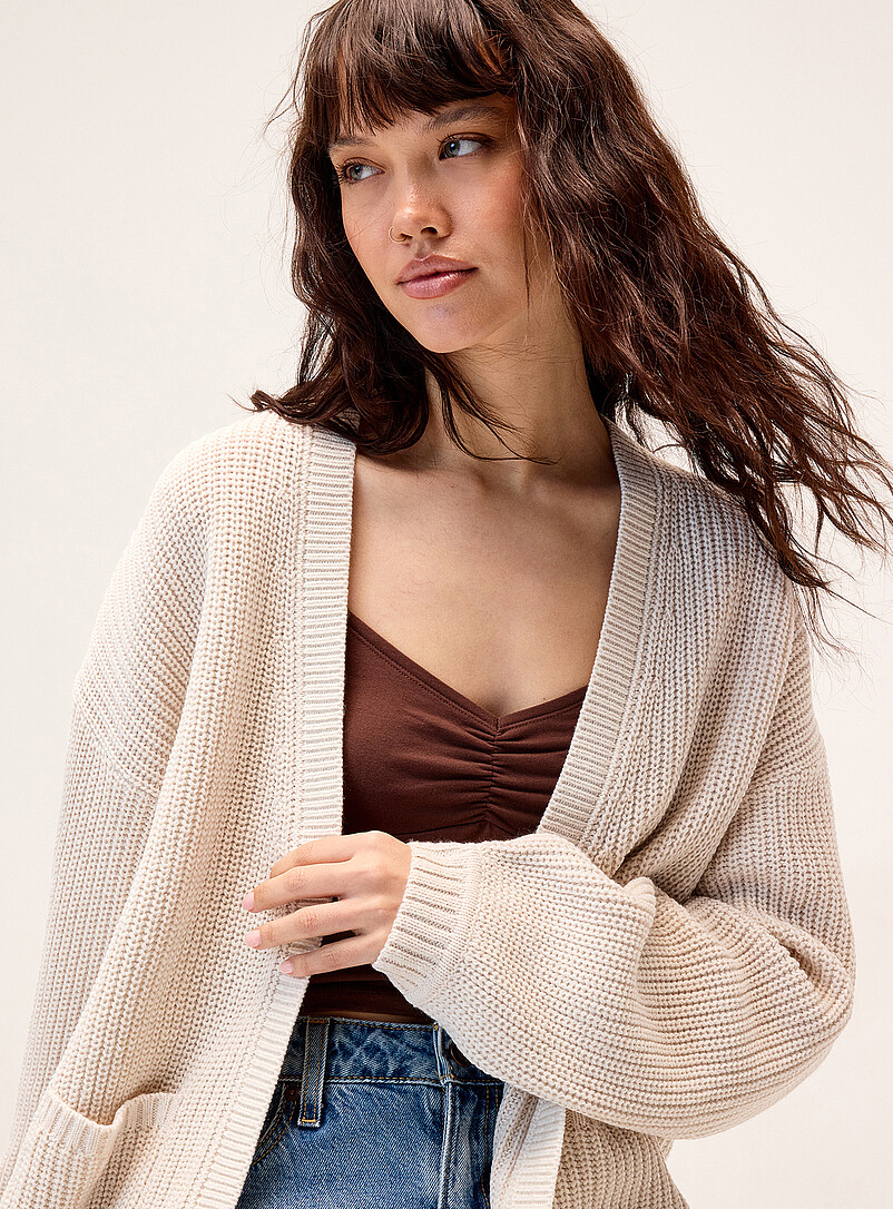 Shaker rib open cardigan product image 2