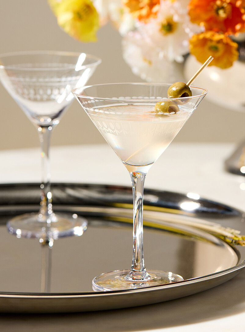 Engraved oval martini glasses Set of 2 product image (primary)