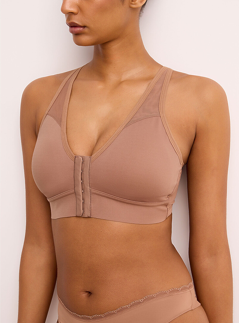 Bianca pocketed post-surgery bra Moderate compression product image (primary)