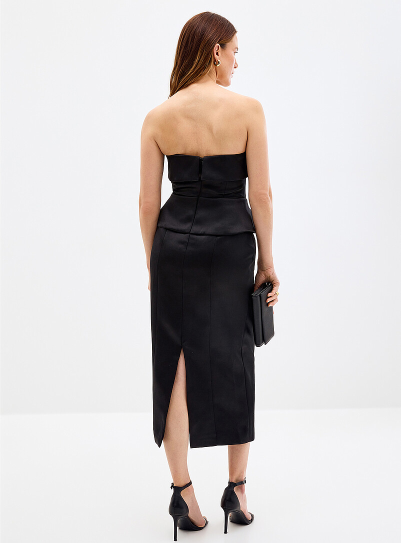 Peplum waist structured satin tube dress product image 3