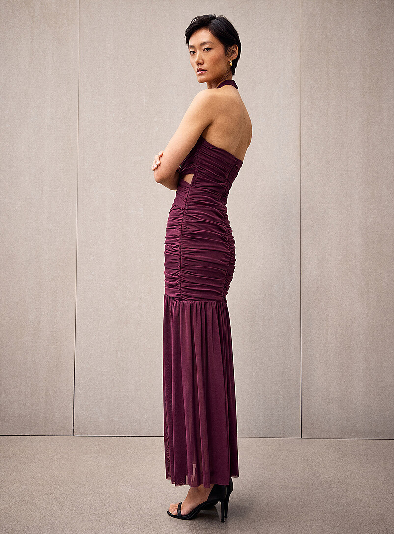 Mesh drape halter mermaid dress product image 3