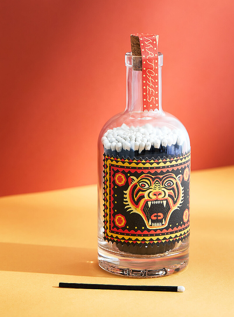 Glass Bottle Match Holder Set Of 50