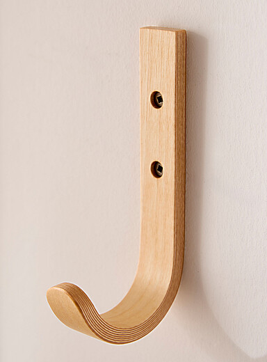 Birch wood wall hooks Set of 3