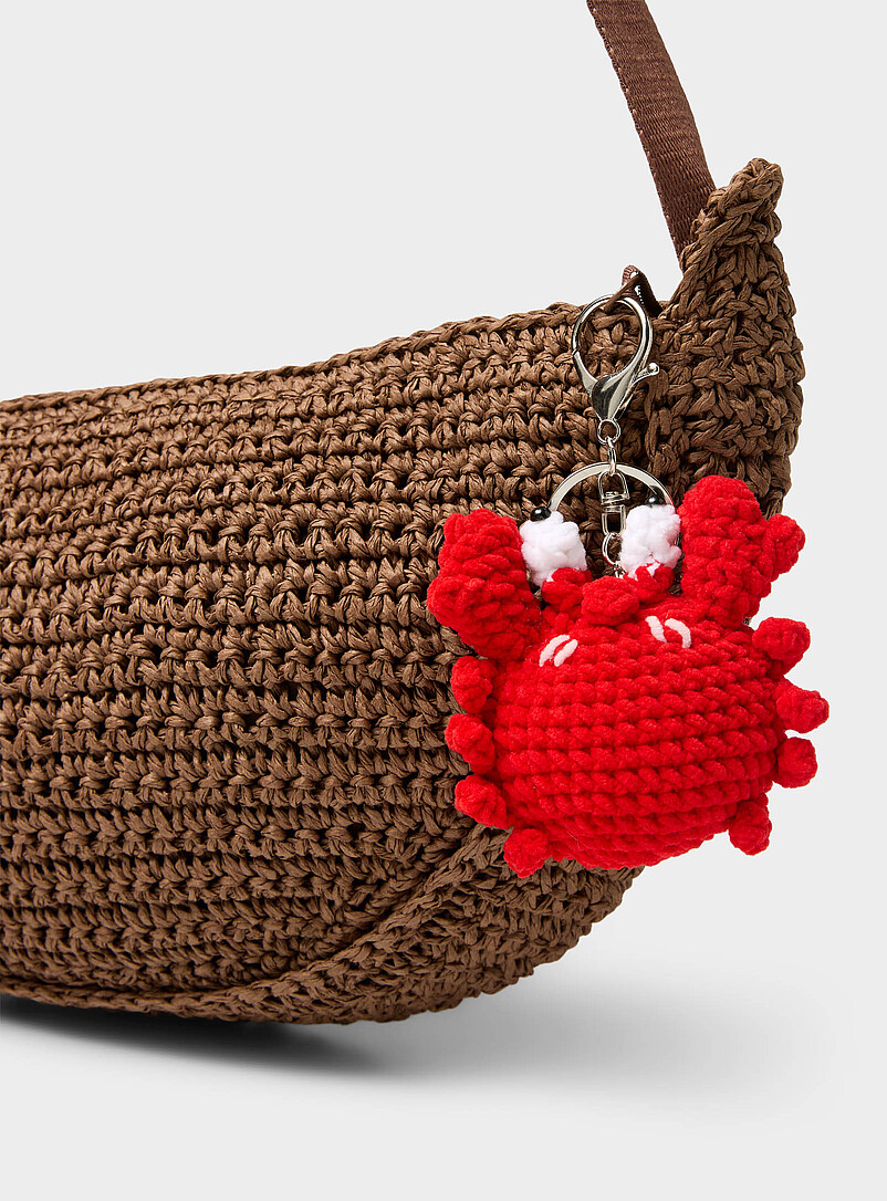 Simons: Le porte-cl&eacute;s breloque crochet crabe Rouge pour femme