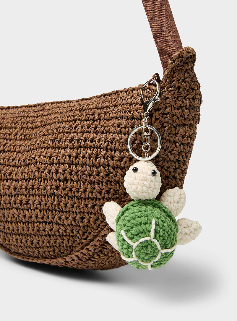 Turtle Crocheted Charm Keychain