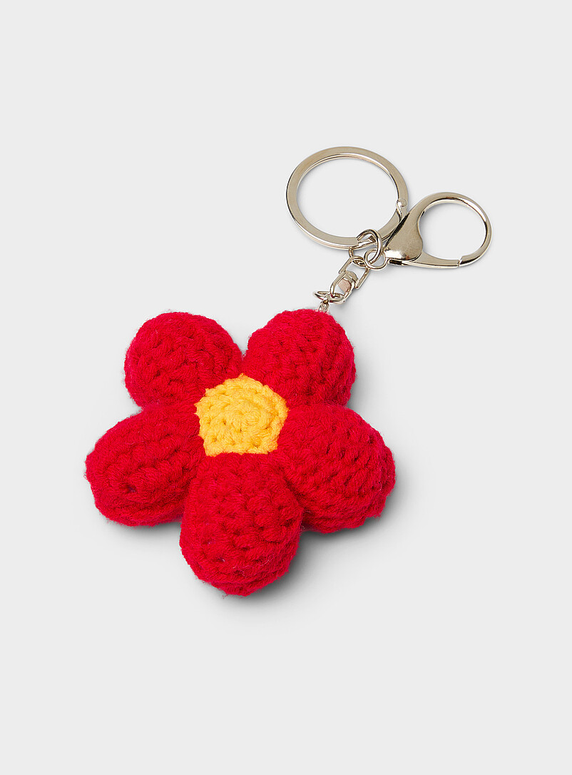 Flower crocheted charm keychain product image (primary)