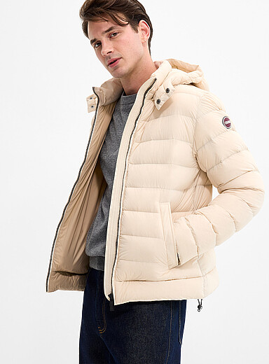 Colmar Ivory Removable-hood puffer coat for men