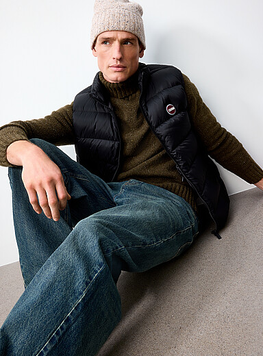 Colmar Black Lightweight quilted vest for men