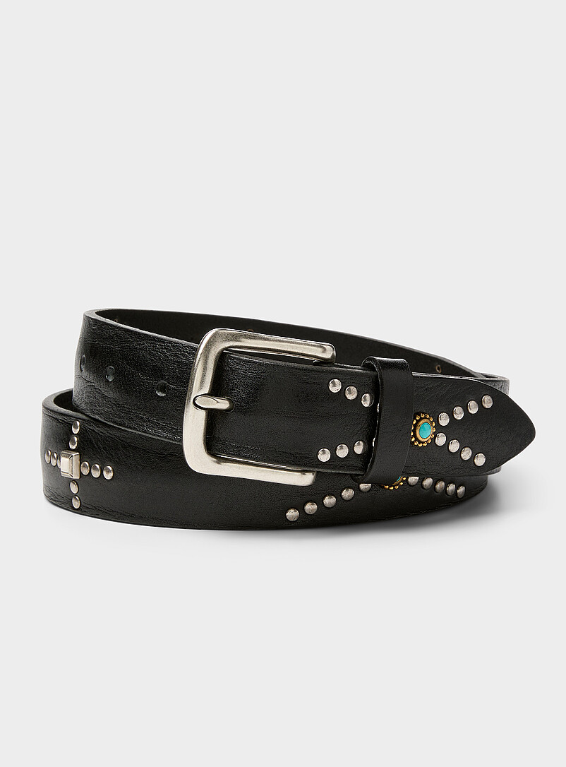 Geo accent studded belt Exclusive collection from Italy product image (primary)