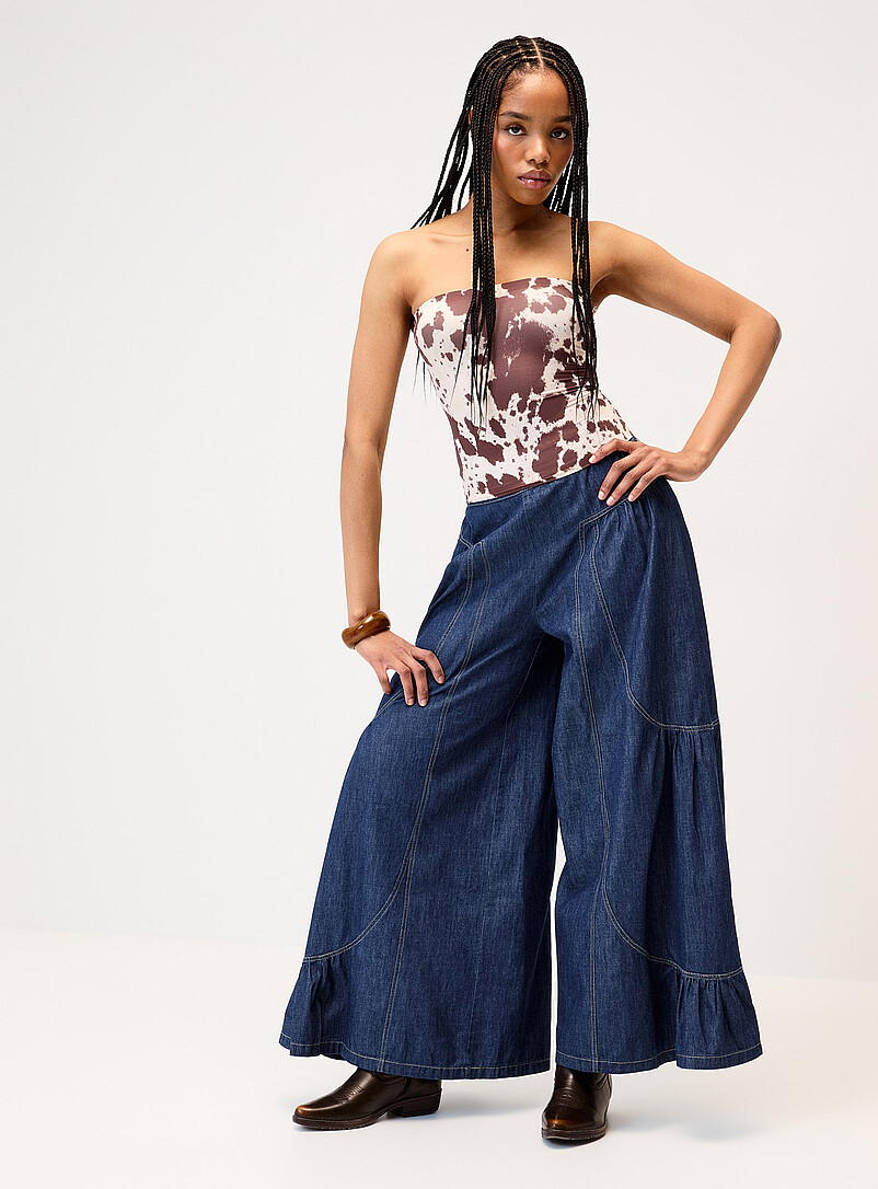 Tiered Extra-Wide-Leg Jean