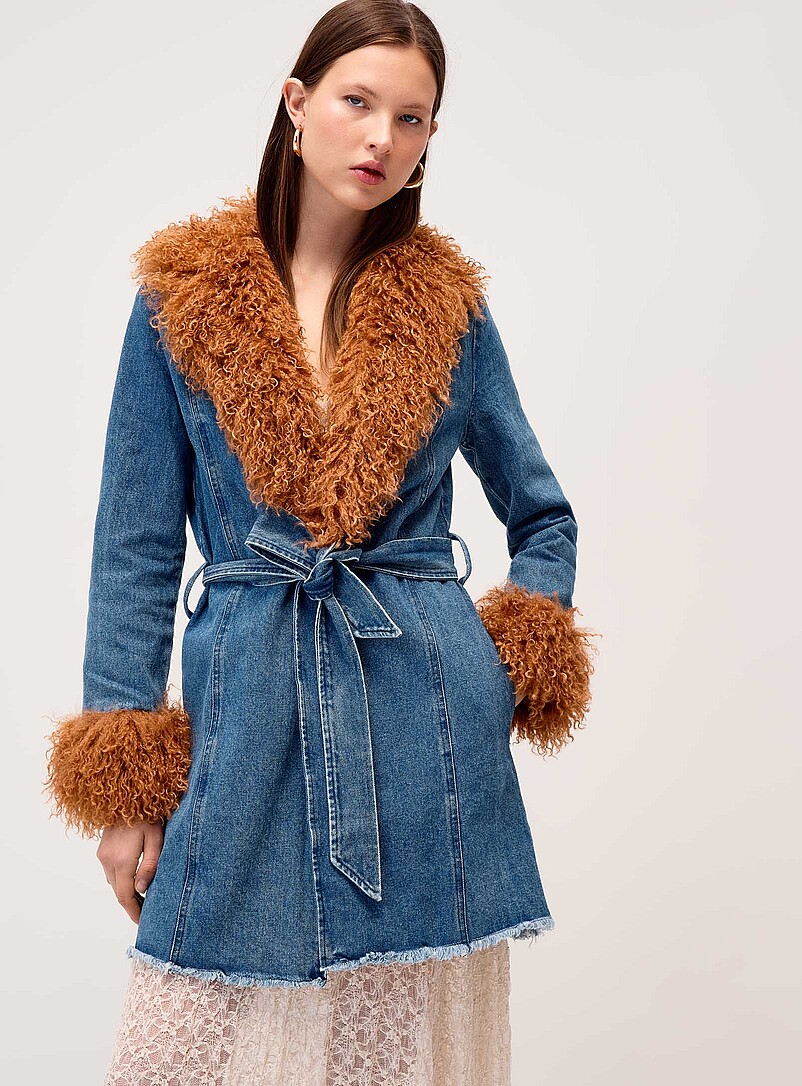 Denim and faux-shearling jacket product image 2