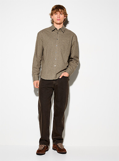 Coor Sand Boreal check flannel shirt <b>Imported from Seoul</b> for men