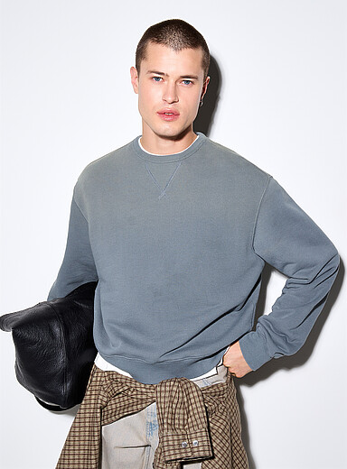 Coor Grey-Blue Dip-dye sweatshirt <b>Seoul collection</b> for men