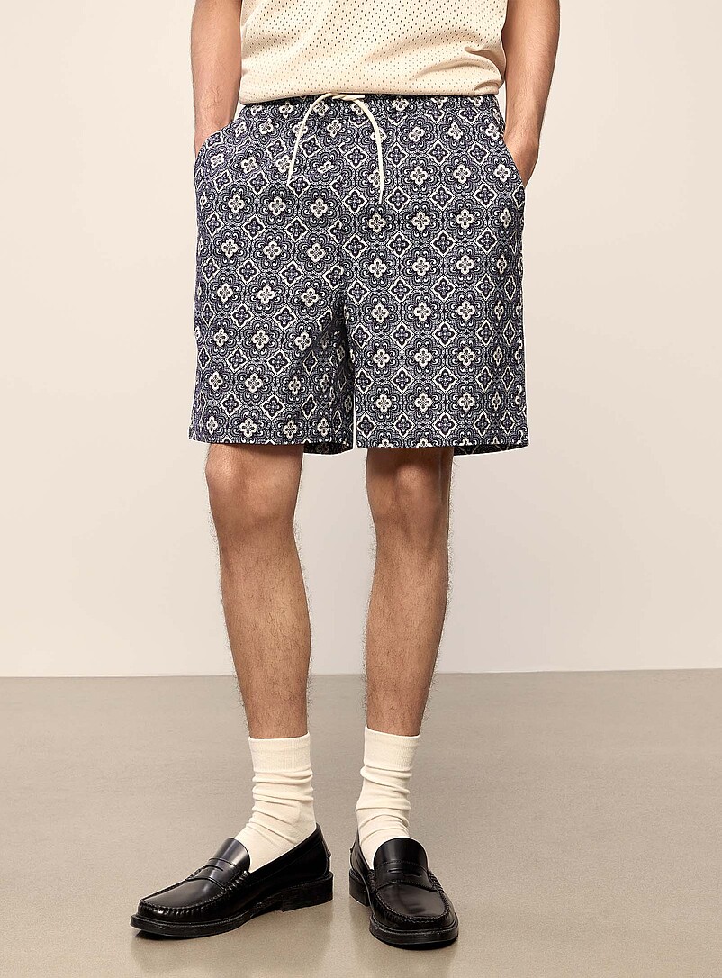 Les Deux Blue Harry arabesque short for men