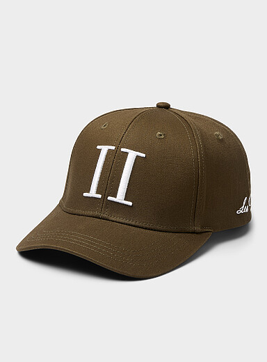 Les Deux Mossy Green White logo olive cap for men