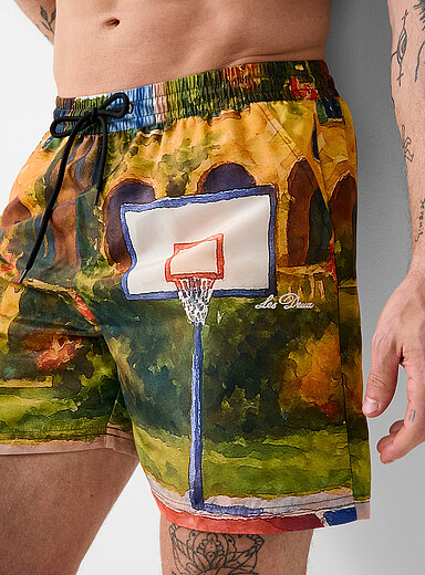 Basketball hoop swim trunk
