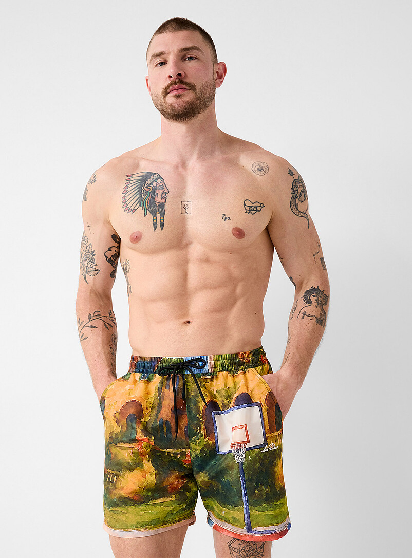 Les Deux Assorted Basketball hoop swim trunk for men
