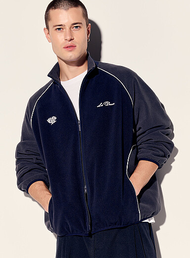 Les Deux: La veste <i>track</i> polaire Bleu marine pour homme