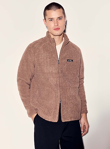 Les Deux: La veste moutonn&eacute;e Patch Taupe pour homme