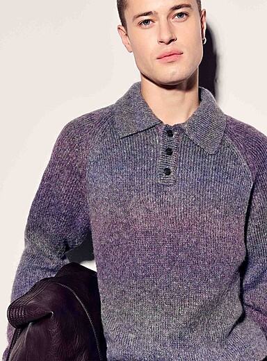 Aurora borealis knit polo