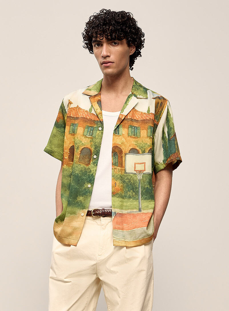 Painterly Landscape Camp Shirt