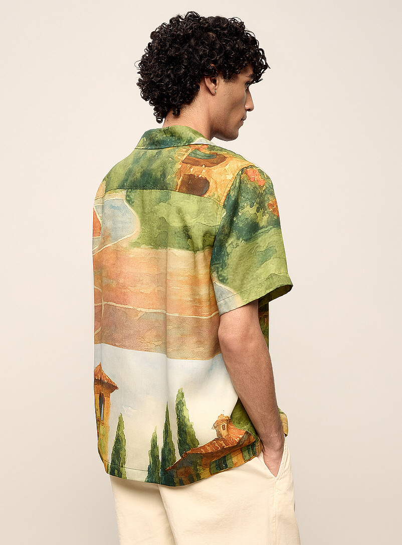 Painterly landscape camp shirt product image 3