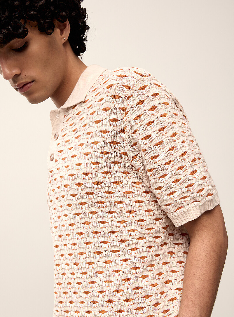 Esmay two-tone jacquard knit polo product image 2